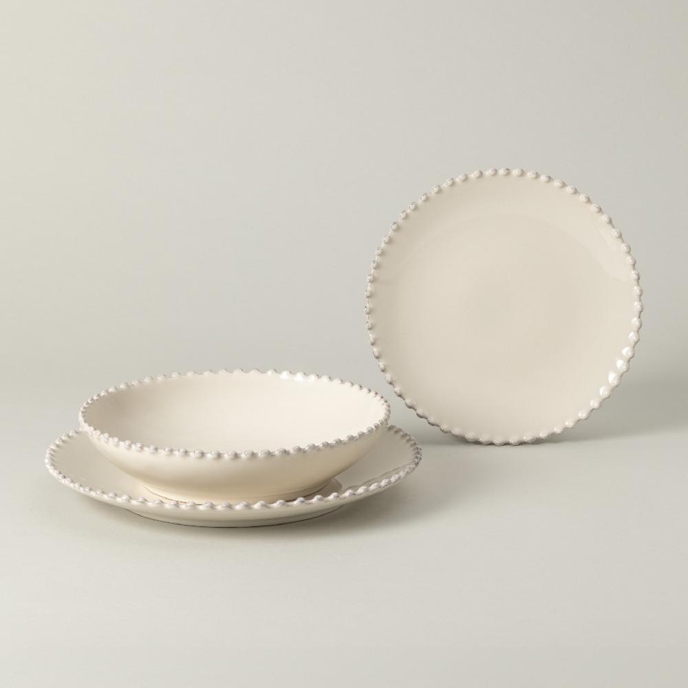 Costa Nova 12-piece Dinnerware Set With Soup / Pasta Bowl Pearl