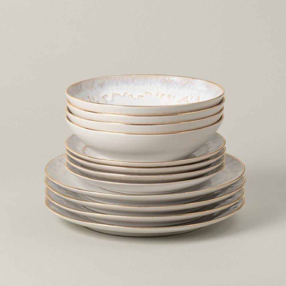 costa nova 12-piece Dinnerware Set with Soup / Pasta Bowl Taormina Casafina by COSTA NOVA