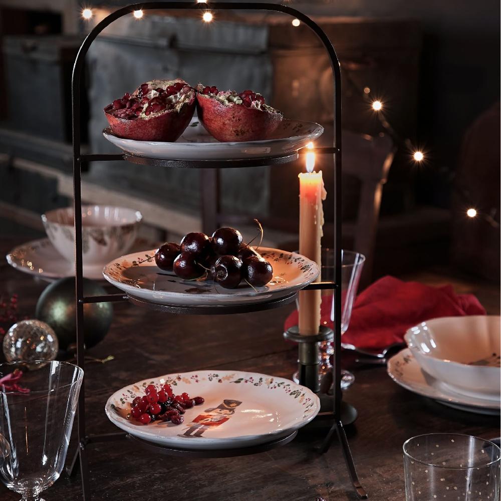 Costa Nova 3 Round Stage Metallic Holder Snow Flake By Casafina