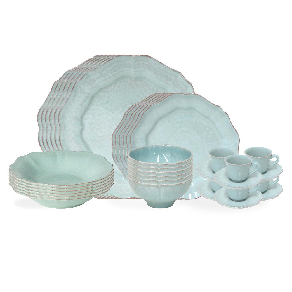 costa nova 30-piece Dinnerware Set with Coffee Cup Impressions by Casafina
