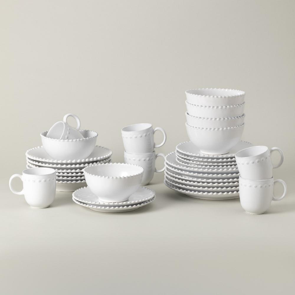 costa nova 30-piece Dinnerware Set with Pasta Plate Pearl