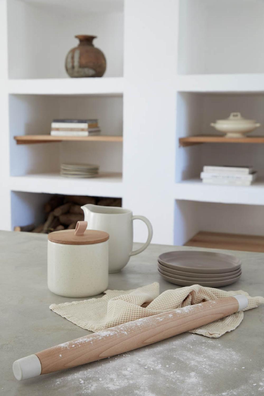 Costa Nova Beechwood Rolling Pin With Ceramic Edges Beech Collection By Casafina