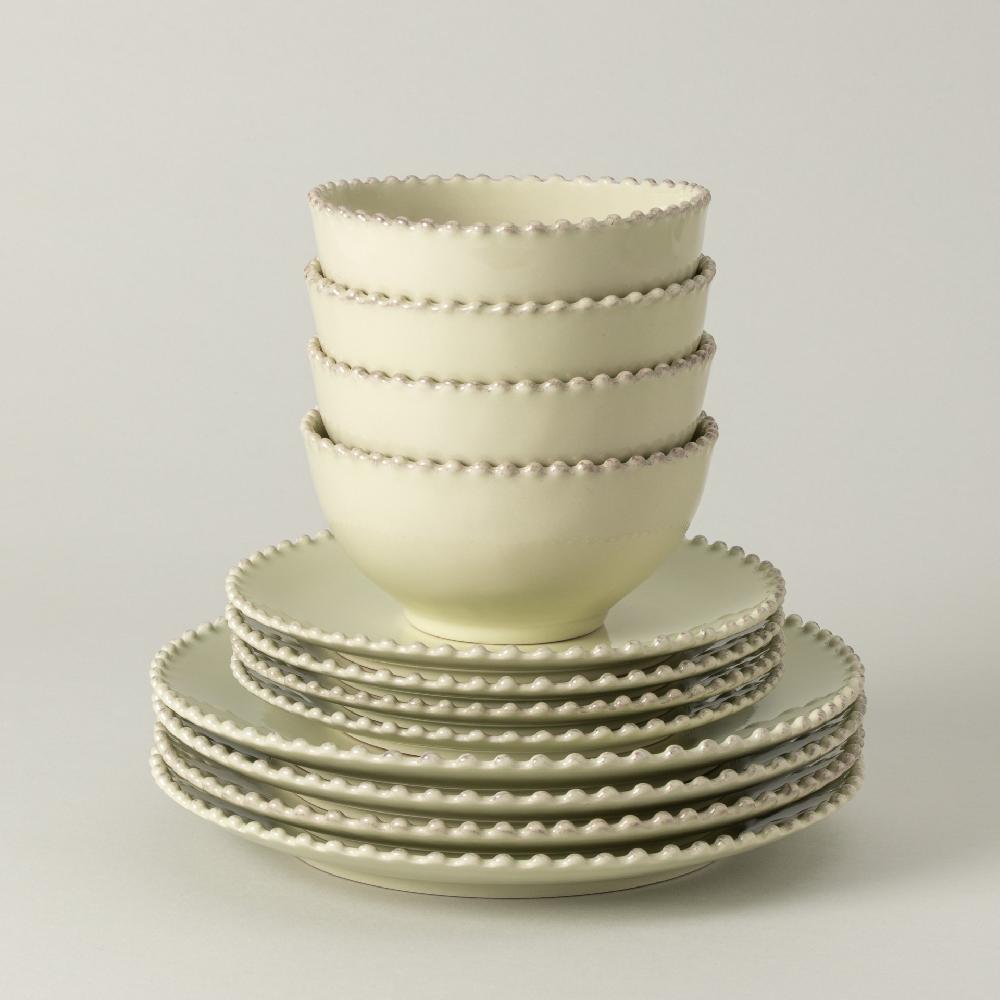 costa nova 12-piece Dinnerware Set with Bowl Pearl