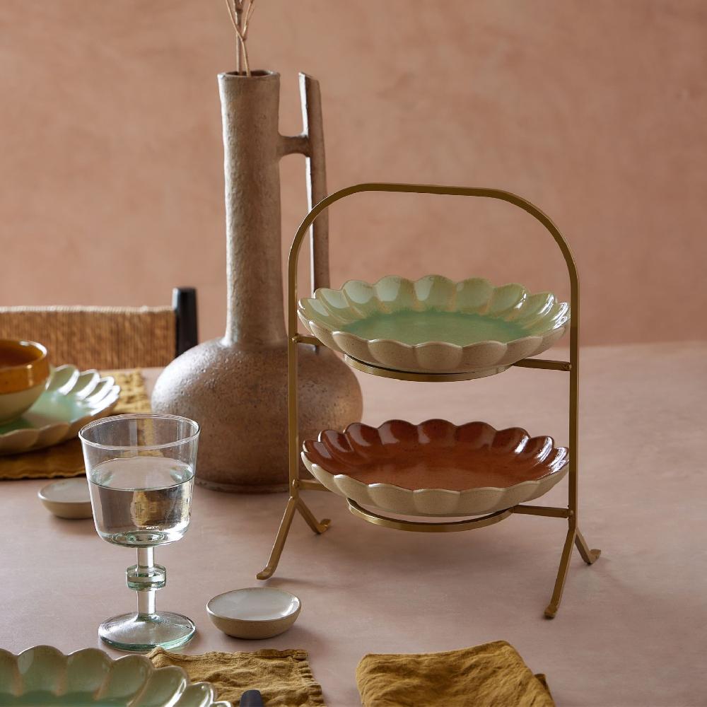 Costa Nova 2 Appetizer Plates Holder Marrakesh