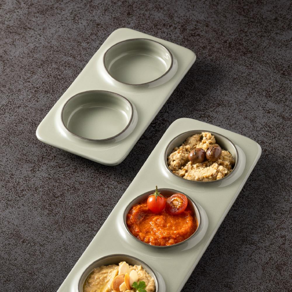 Costa Nova 2-Section Rectangular Tray Âmbar