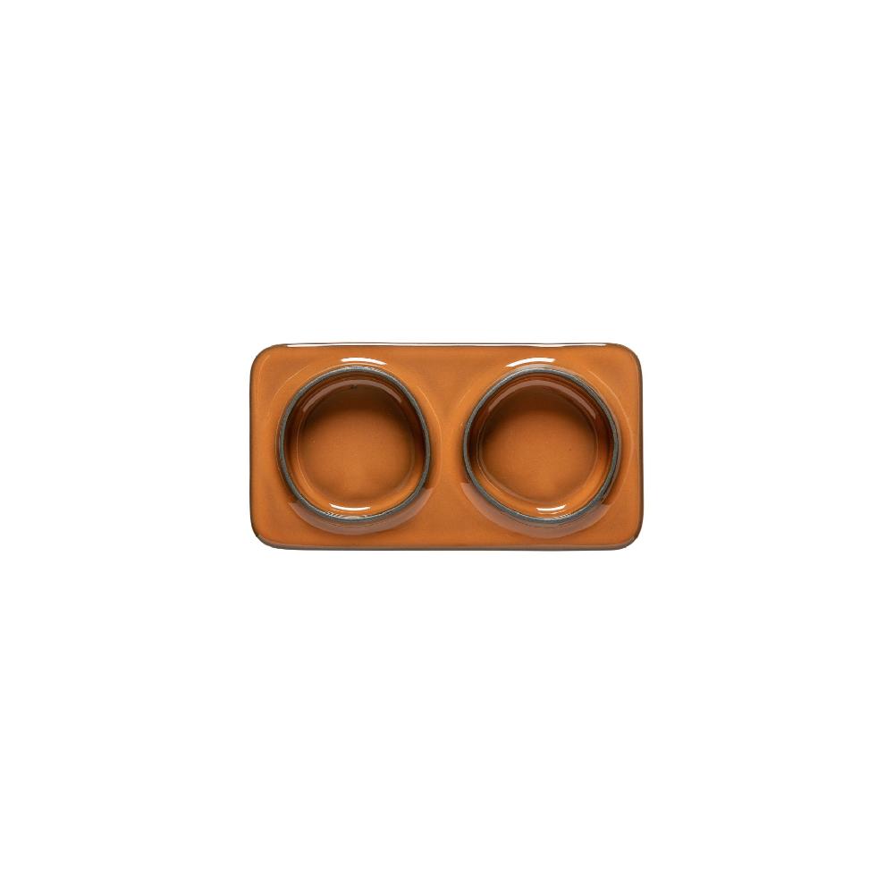 costa nova 2-Section Rectangular Tray Âmbar