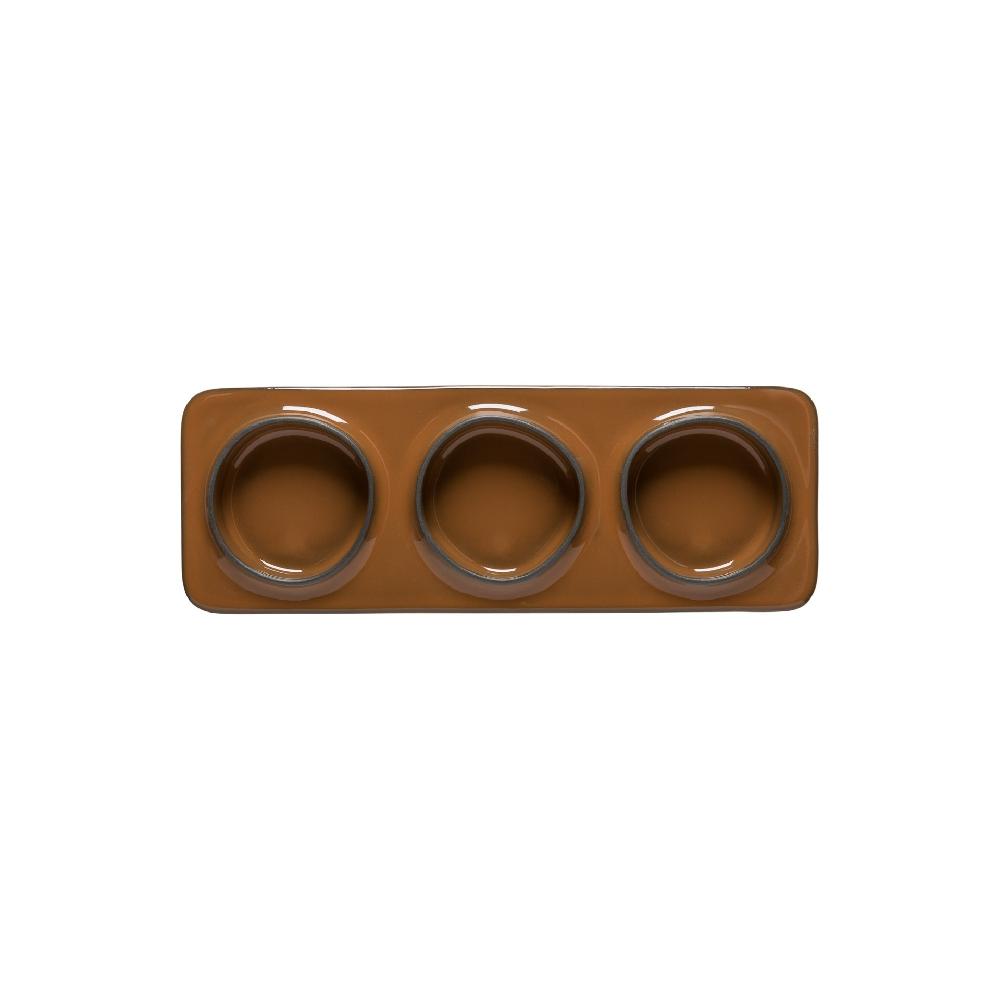 costa nova 3-Section Rectangular Tray Âmbar