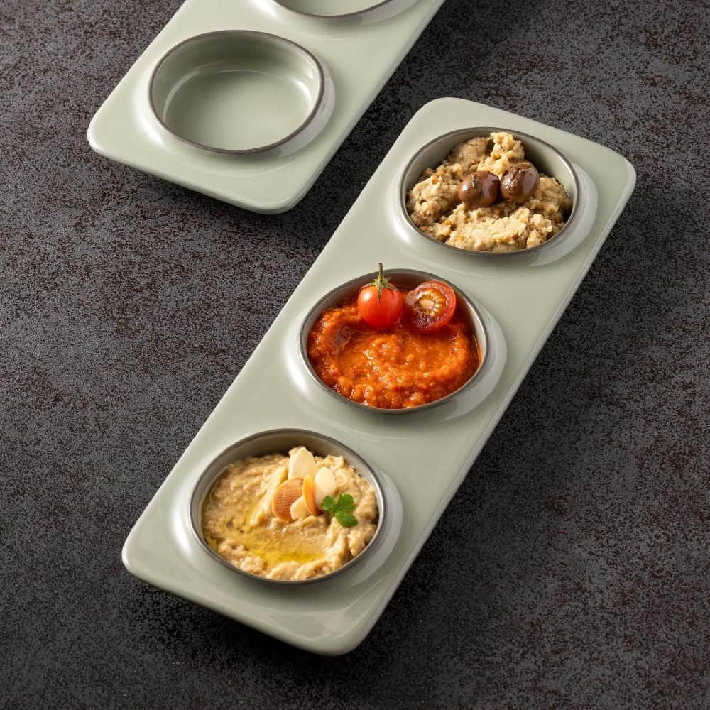 Costa Nova 3-Section Rectangular Tray Âmbar