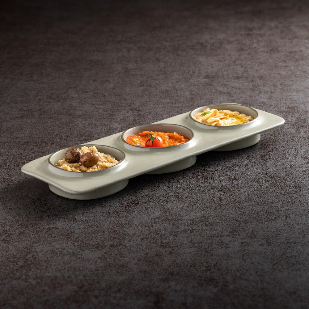 Costa Nova 3-Section Rectangular Tray Âmbar