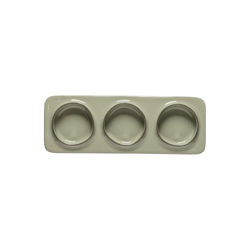 costa nova 3-Section Rectangular Tray Âmbar