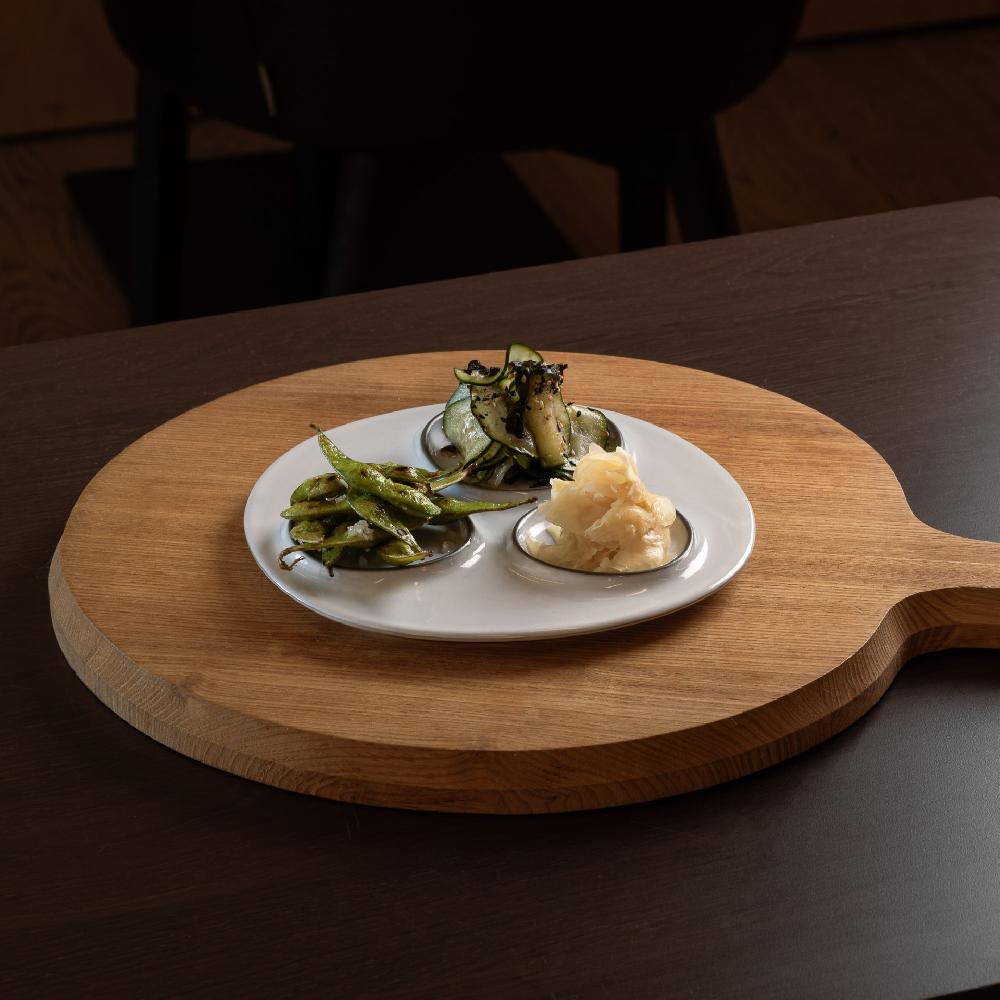 Costa Nova 3-Section Round Platter Âmbar