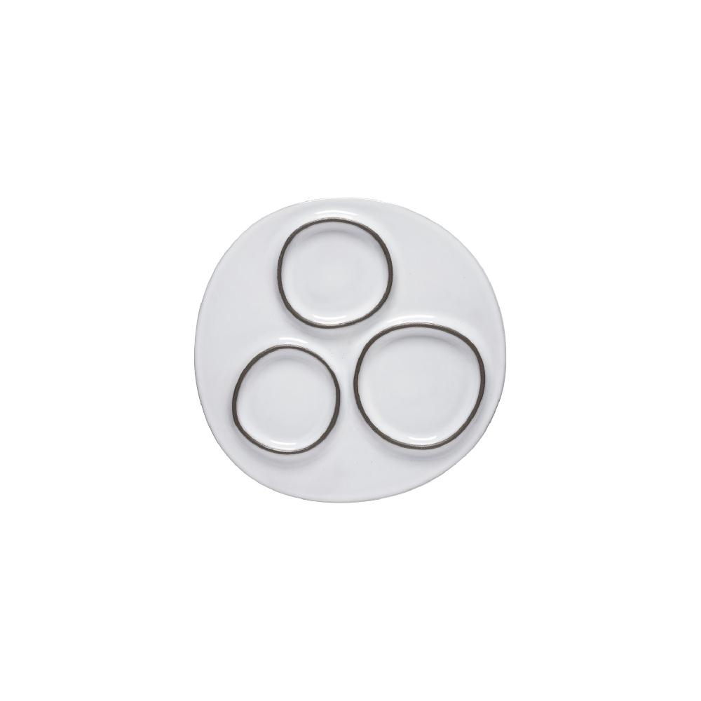 costa nova 3-Section Round Platter Âmbar