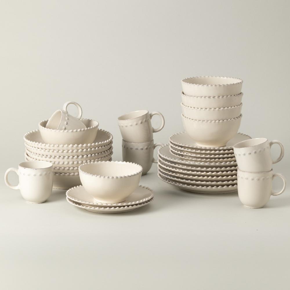 costa nova 30-piece Dinnerware Set with Mug Pearl