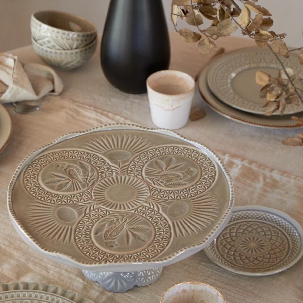 Costa Nova Footed Plate Cristal