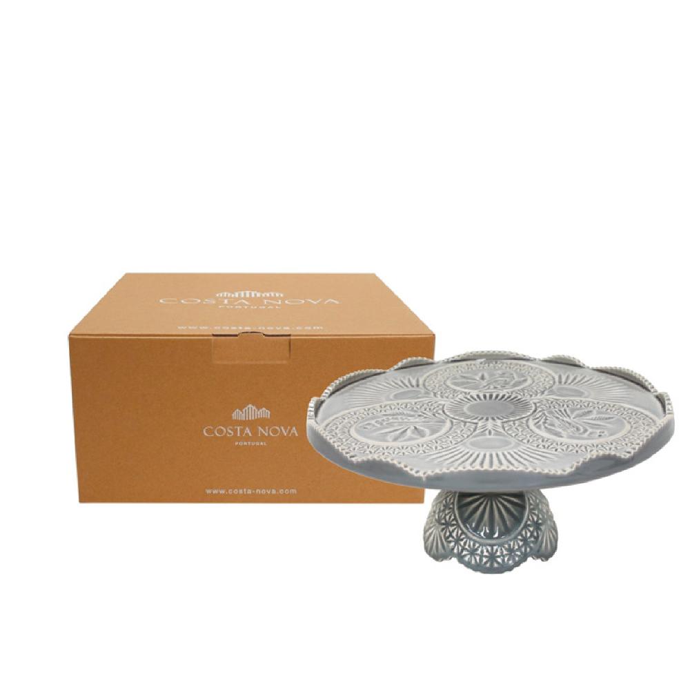 costa nova Gift Footed Plate Cristal