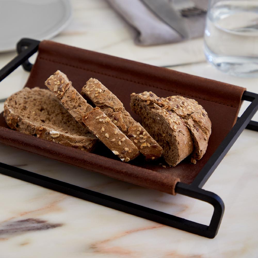 Costa Nova Leather Recangular Tray / Basket Leather