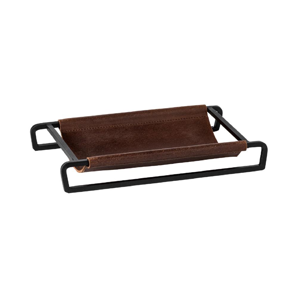 costa nova Leather Recangular Tray / Basket Leather