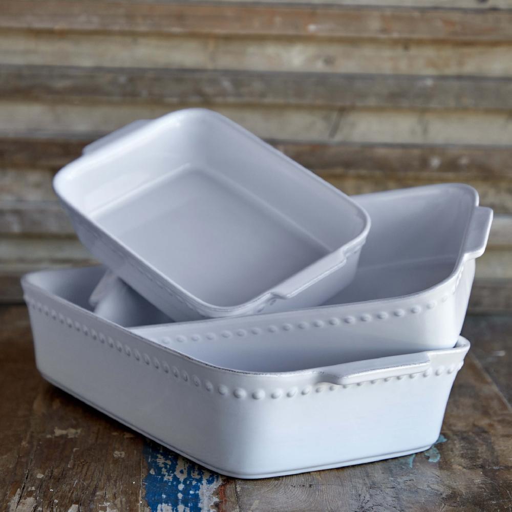 Costa Nova Rectangular Baker Pearl