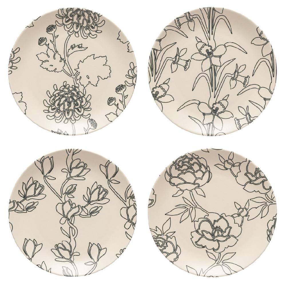 costa nova Set 4 Salad Plates Flora - Elements