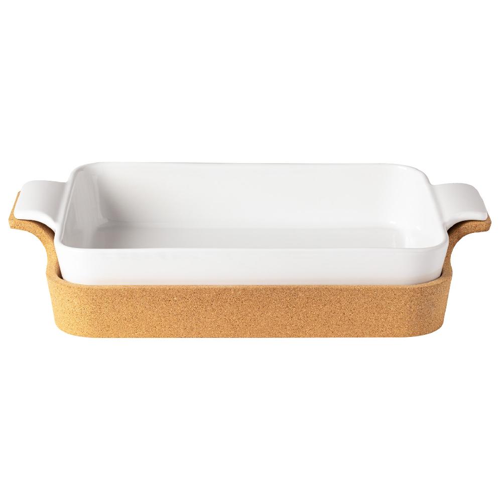 Costa Nova Gift Rectangular Baker With Cork Tray Ensemble By Casafina