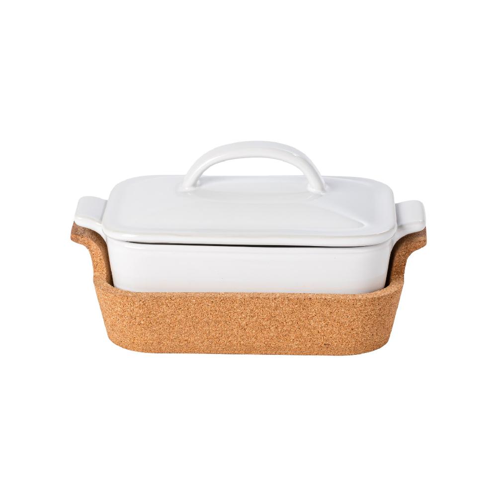 Costa Nova Gift Rectangular Covered Casserole With Cork Tray Ensemble By Casafina