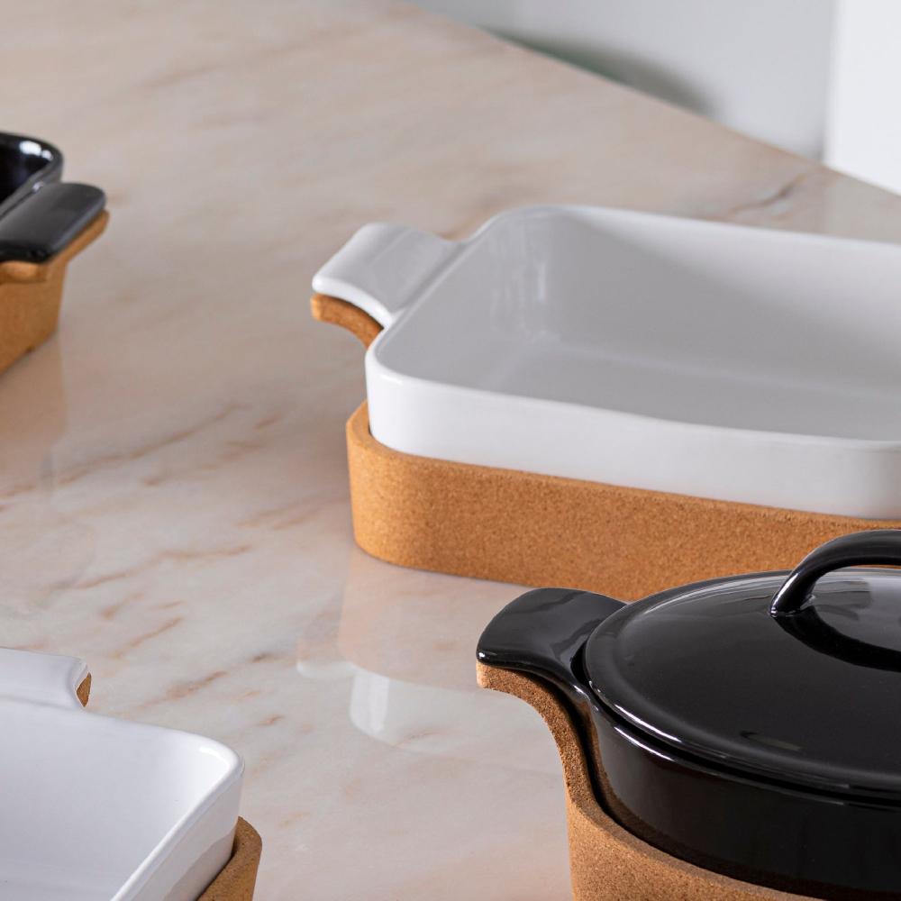 Costa Nova Gift Square Baker With Cork Tray Ensemble By Casafina