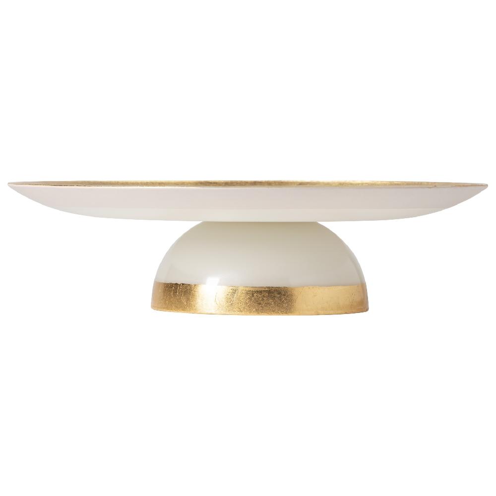 Costa Nova Glass Band Gold Footed Plate Camilla By Casafina