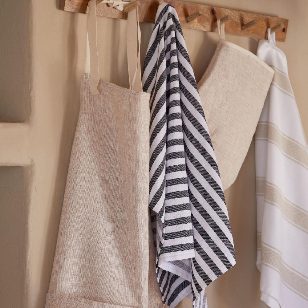 Costa Nova Kitchen Towel Herringbone Stripes 100% Cotton Alessa By Casafina
