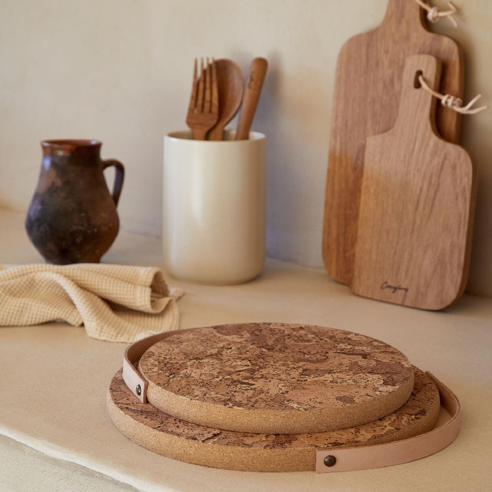 Costa Nova Large Cork Trivet With Leather Handle Cork Casafina By COSTA NOVA