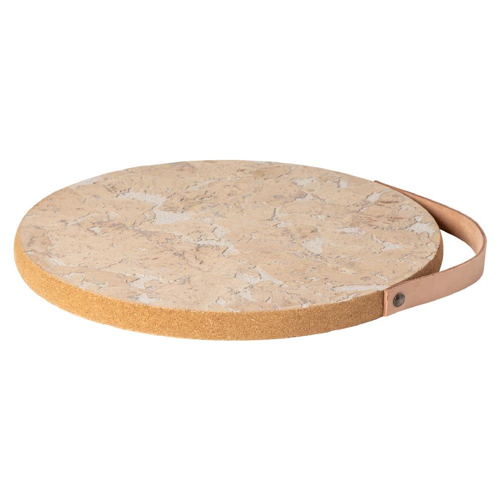 costa nova Large Cork Trivet with Leather Handle Cork Casafina by COSTA NOVA