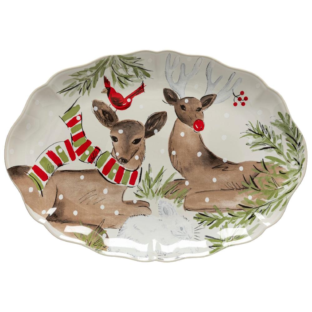 costa nova Large Oval Platter 50 Deer Friends Casafina by COSTA NOVA