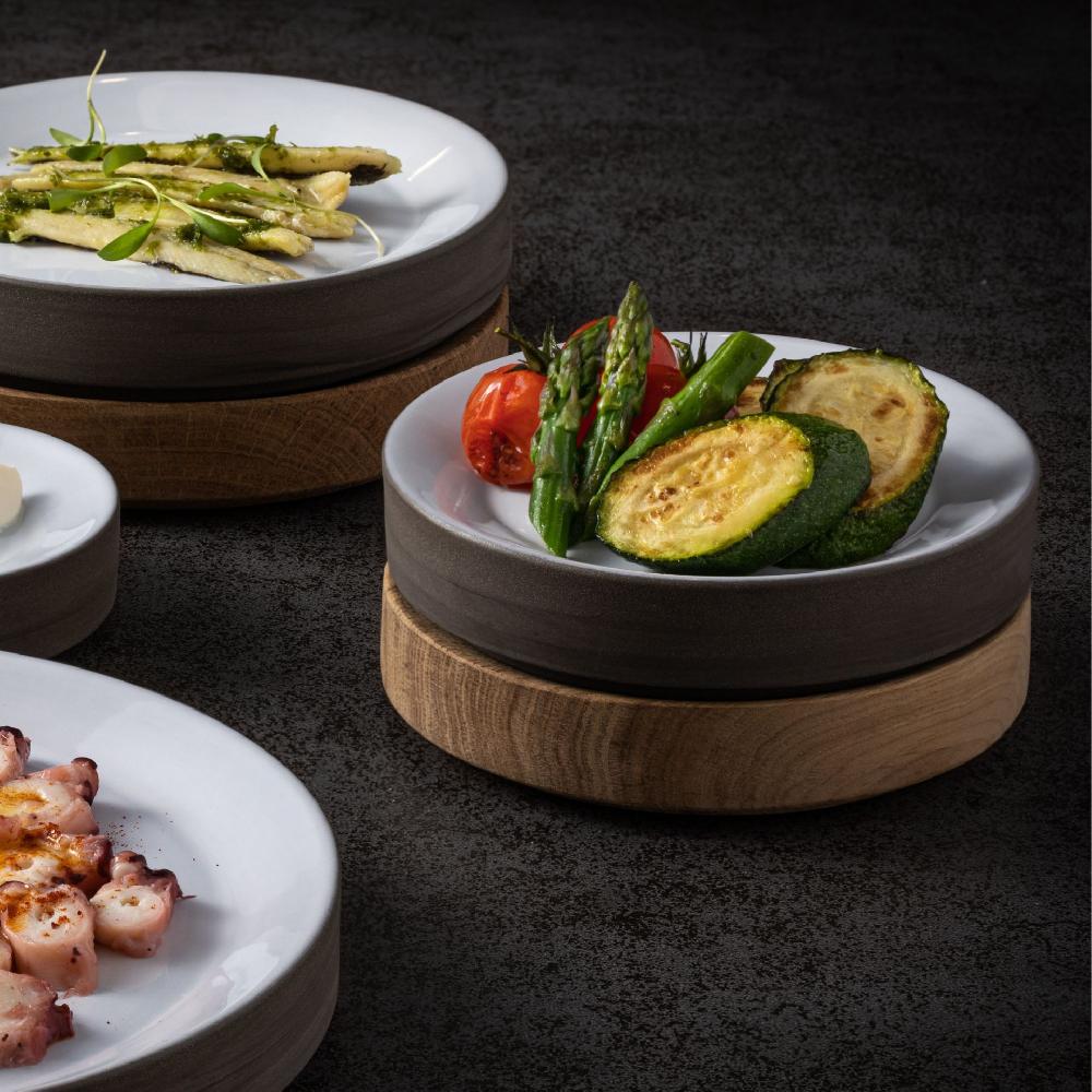 Costa Nova Medium Oak Wood Lid / Pillow Plate Coastland