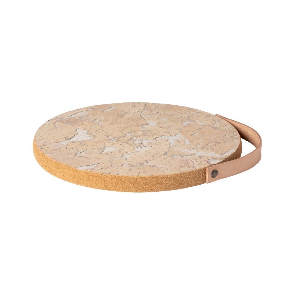 costa nova Mid Size Cork Trivet with Leather Handle Cork Casafina by COSTA NOVA