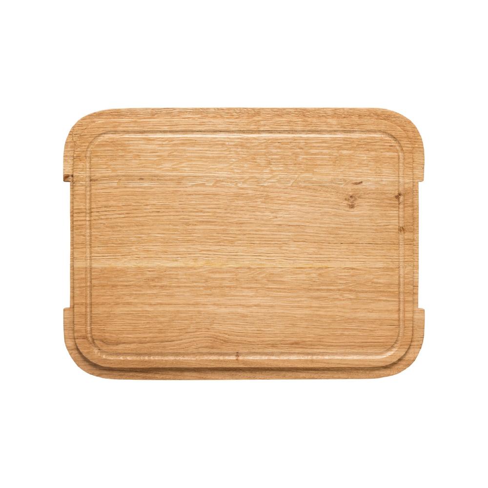 Costa Nova Oak Wood Cutting Board / Lid For Rectangular Tray Ensemble By Casafina
