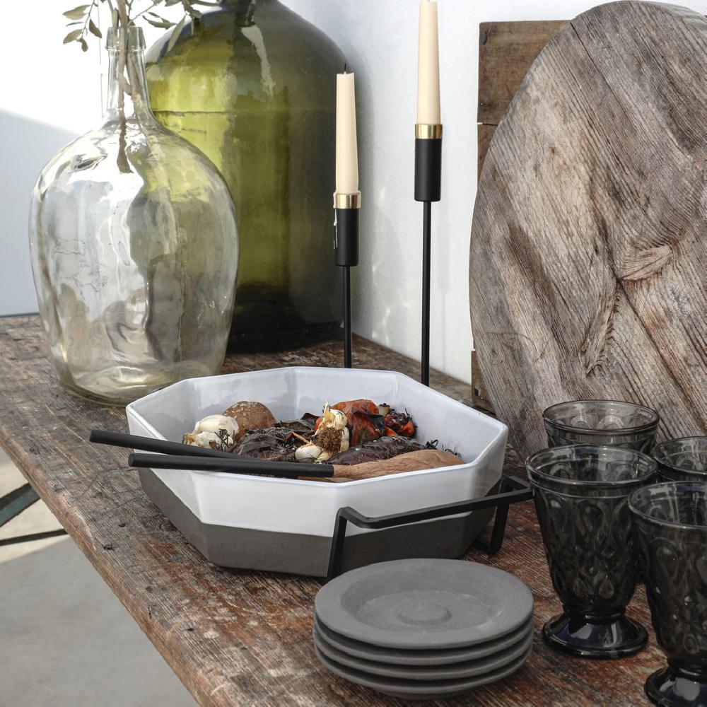 Costa Nova Octagonal Baker With Metallic Holder Plano