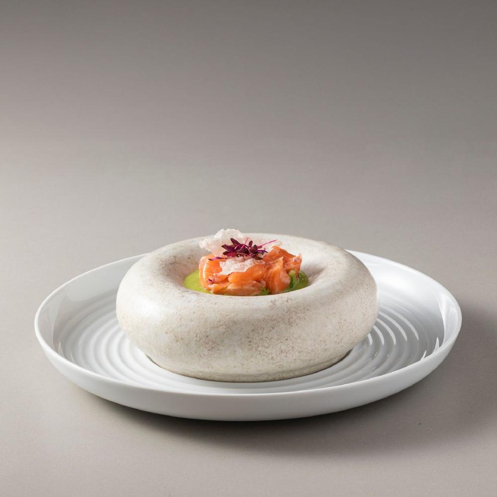 Costa Nova Porcelain Deep Round Wavy Plate Resonance