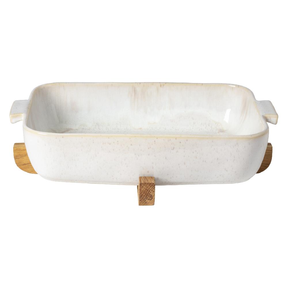 Costa Nova Rectangular Baker With Oak Wood Trivet Eivissa By Casafina