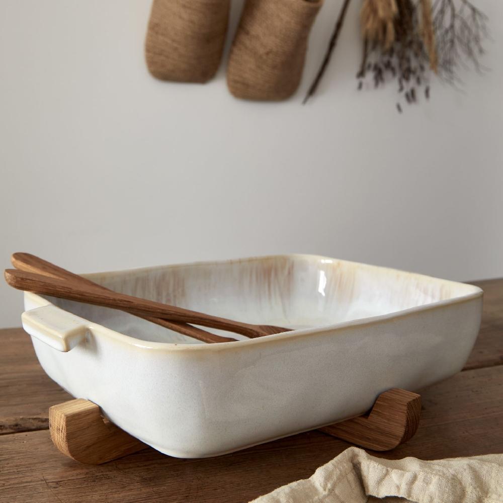 Costa Nova Rectangular Baker With Oak Wood Trivet Eivissa By Casafina