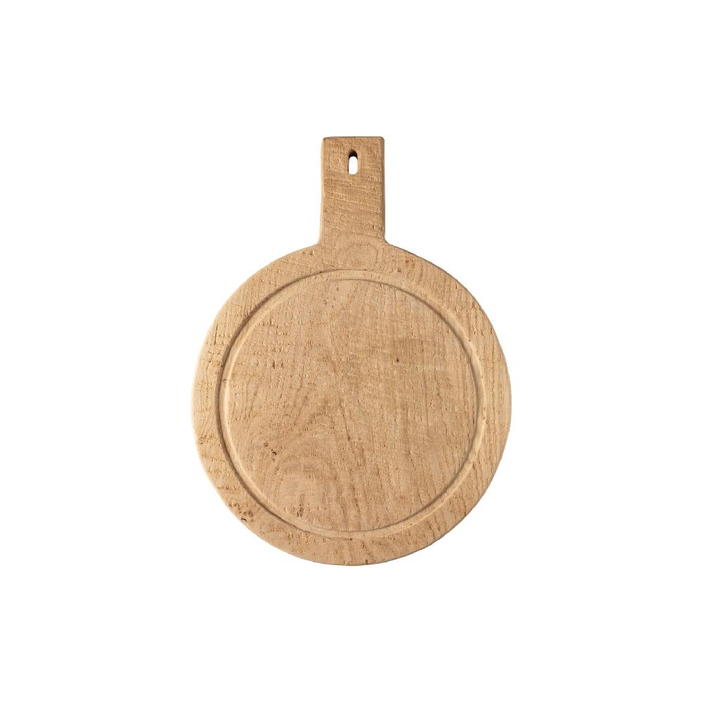 costa nova Round Oak Wood Cutting / Serving Board with Handle Oak Collection by Casafina