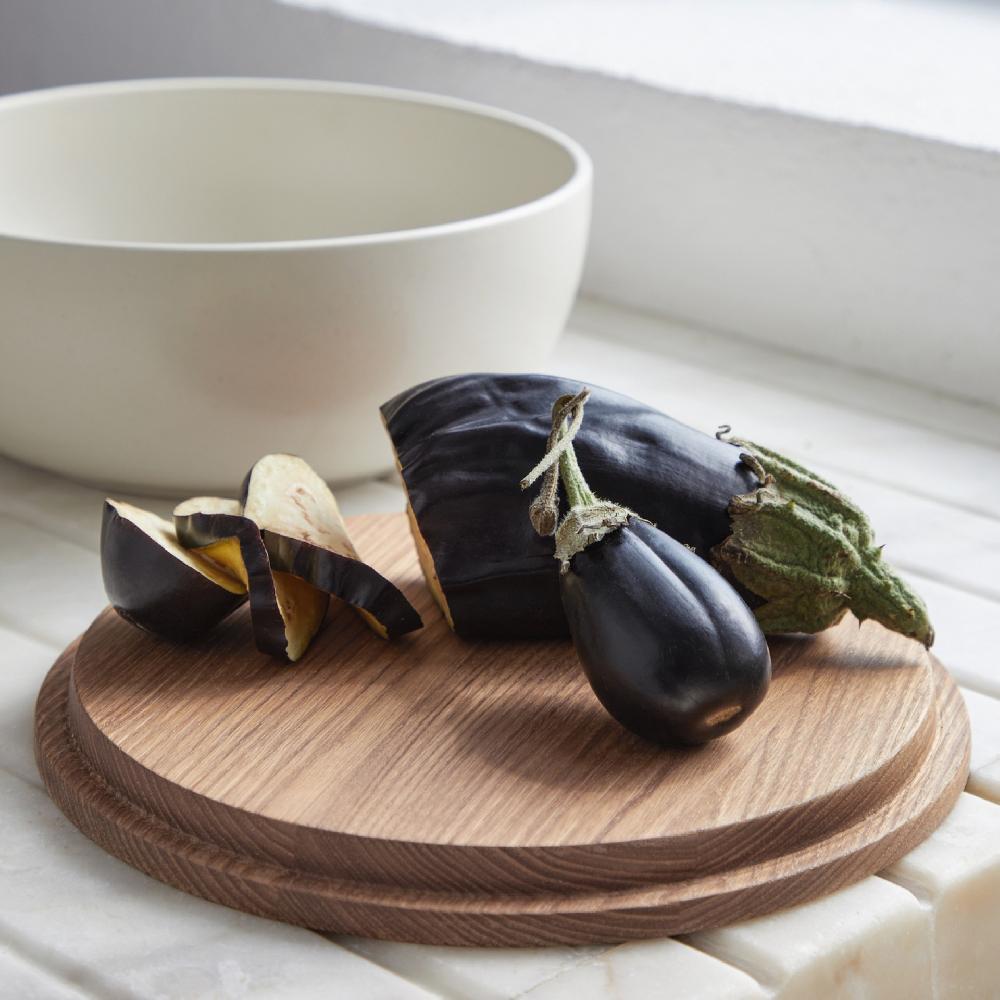 Costa Nova Serving Bowl With Oak Wood Lid / Cutting Board Pacifica By Casafina