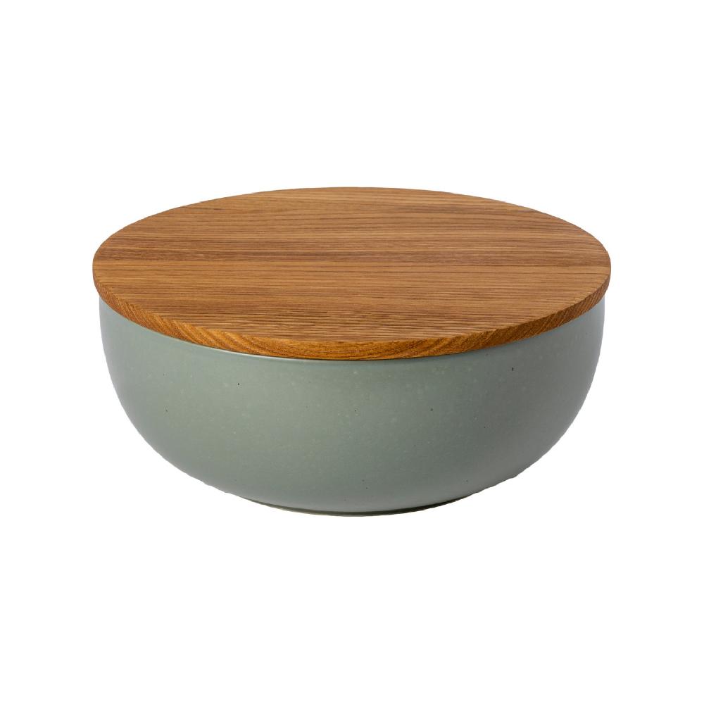 Costa Nova Serving Bowl With Oak Wood Lid / Cutting Board Pacifica By Casafina