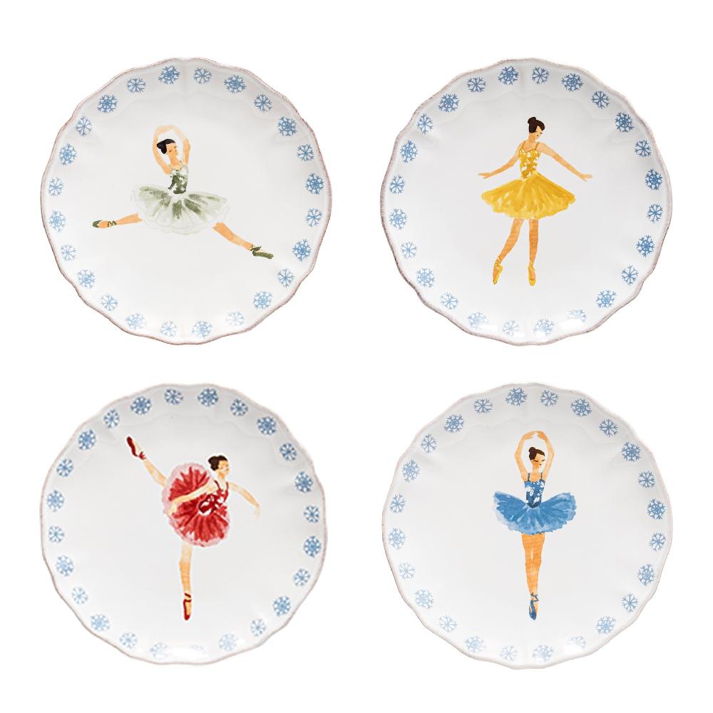 costa nova Set 4 Bread Plates The Nutcracker Casafina by COSTA NOVA