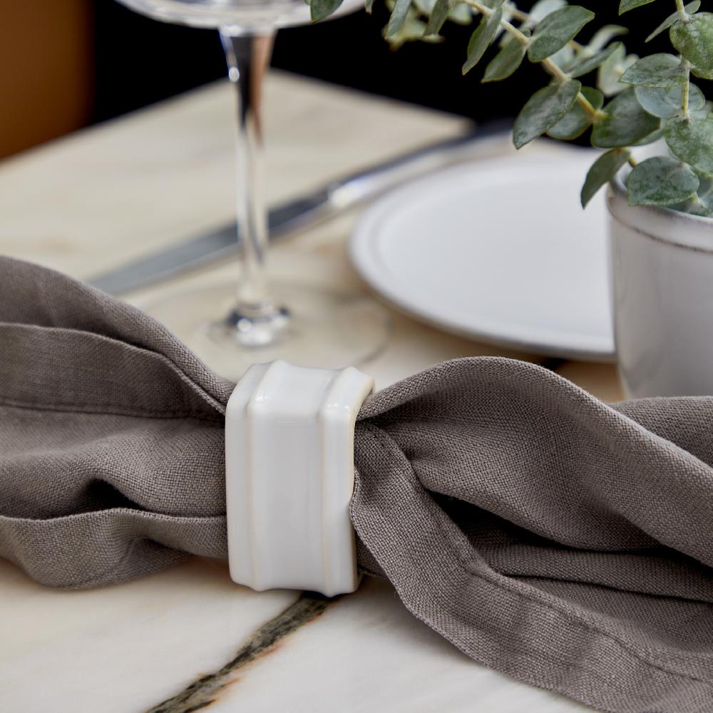 costa nova Set 4 Rectangular Ceramic Napkin Rings Friso