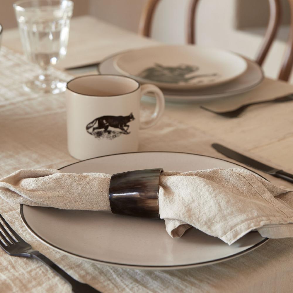 Costa Nova Set 4 Round Horn Napkin Rings Napkin Ring Collection - Horn