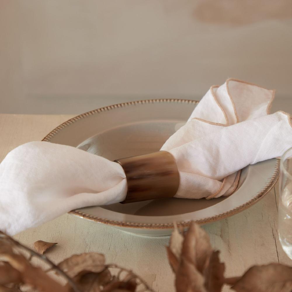 Costa Nova Set 4 Round Horn Napkin Rings Napkin Ring Collection - Horn