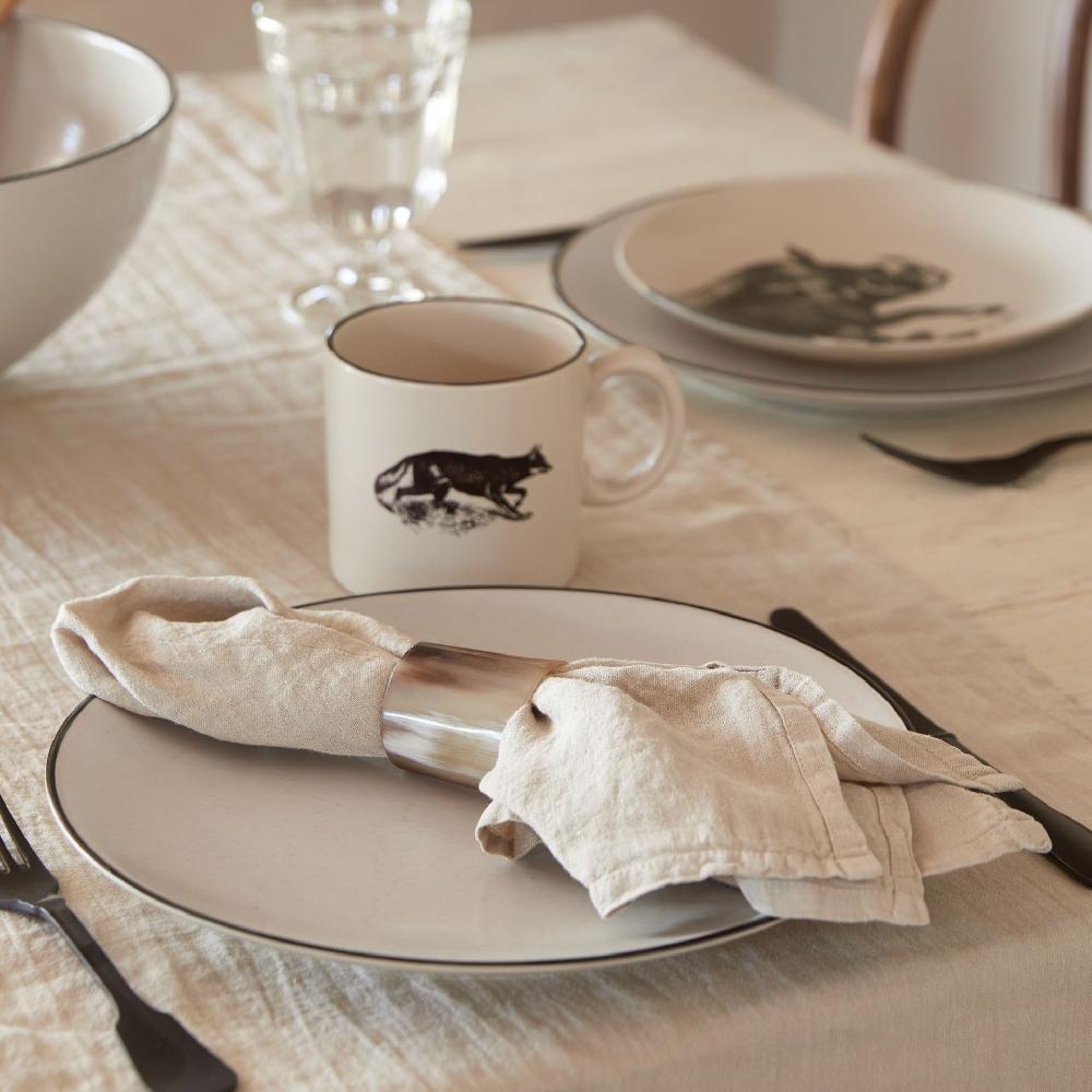 Costa Nova Set 4 Round Horn Napkin Rings Napkin Ring Collection - Horn