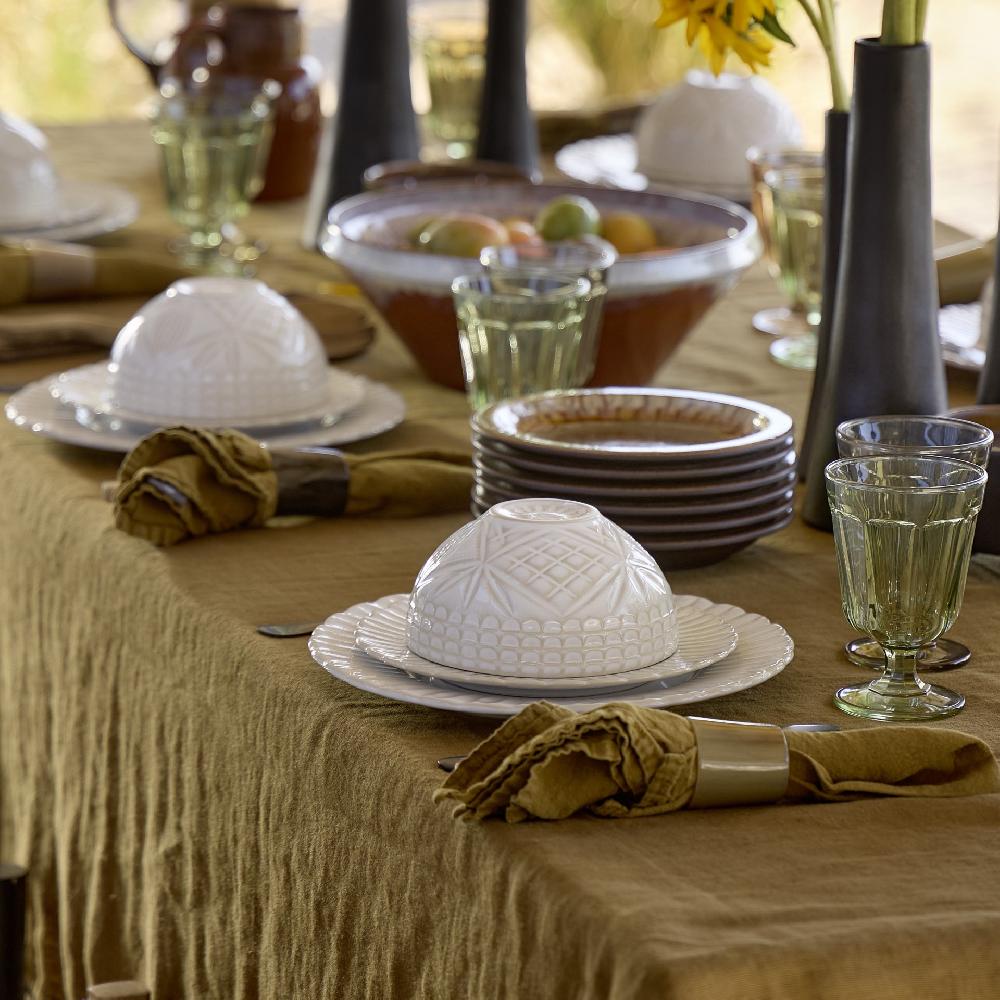 Costa Nova Set 4 Round Horn Napkin Rings Napkin Ring Collection - Horn