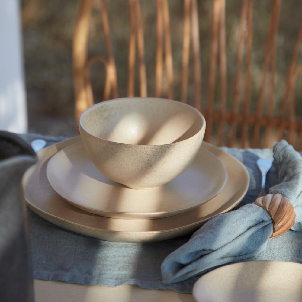 Costa Nova Set 4 Round Wood Napkin Rings Napkin Ring Collection - Wood