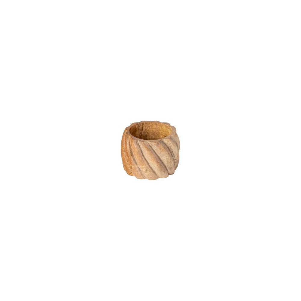 costa nova Set 4 Round Wood Napkin Rings Napkin Ring Collection - Wood