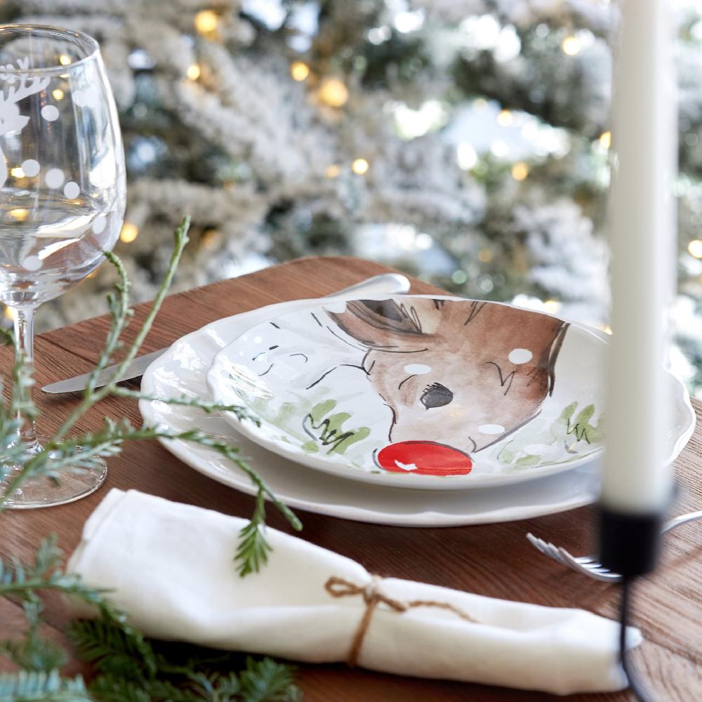 Costa Nova Set 4 Salad Plates Deer Friends Casafina By COSTA NOVA